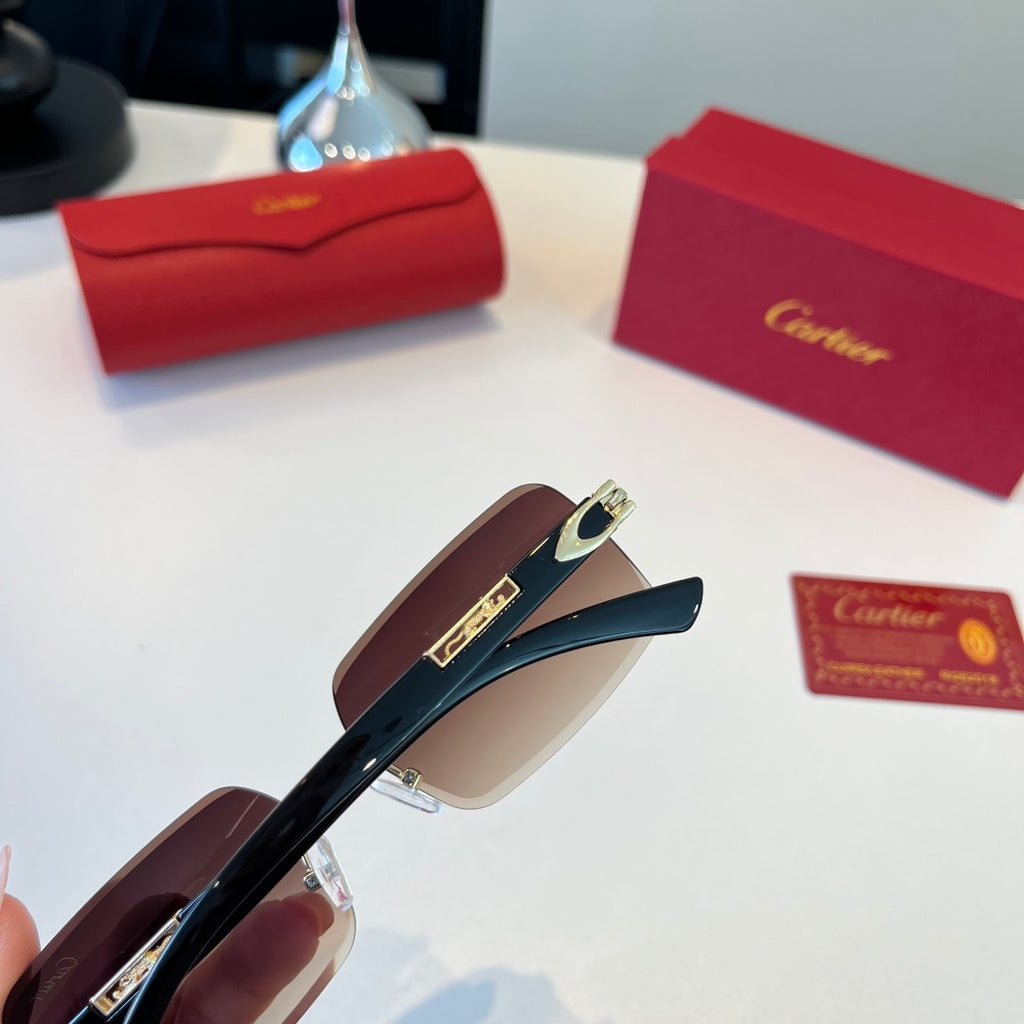 Cartier Lightweight Metal Rimless Red Lens Sunglasses for Men & Women - 372291 - detail image 6