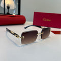 Cartier Lightweight Metal Rimless Red Lens Sunglasses for Men & Women - 432398
