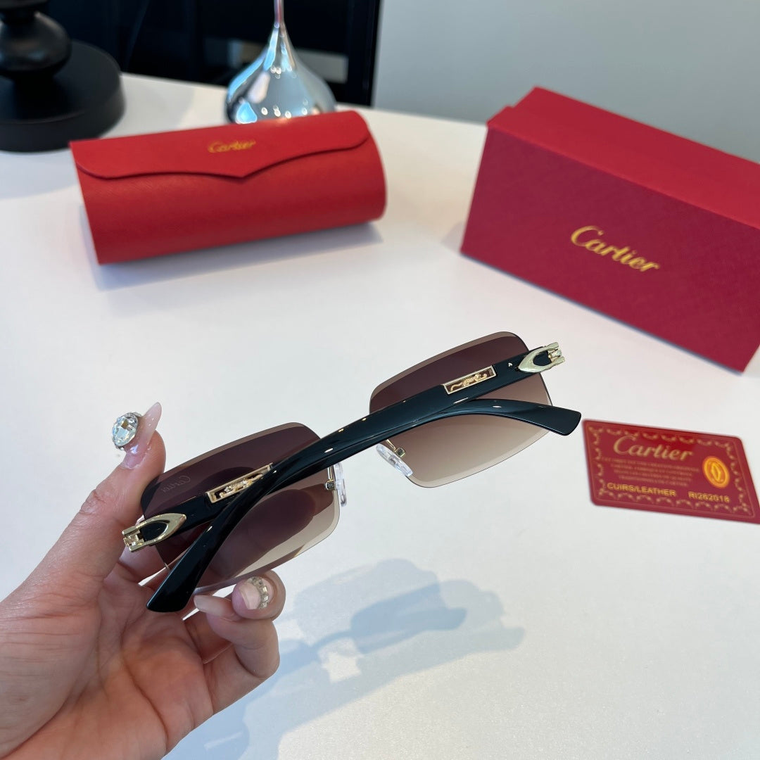 Cartier Lightweight Metal Rimless Red Lens Sunglasses for Men & Women - 372291 - detail image 7