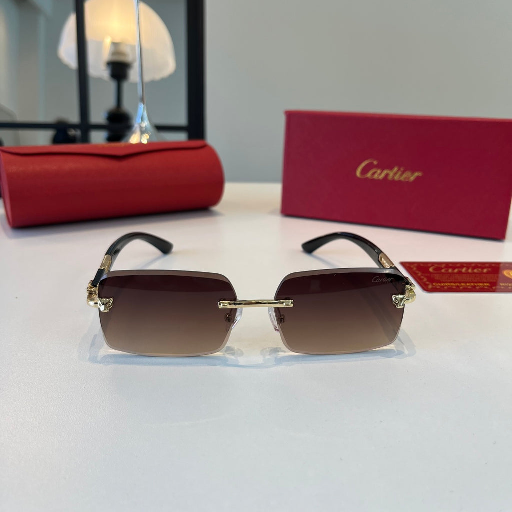 Cartier Lightweight Metal Rimless Red Lens Sunglasses for Men & Women - 465820 - detail image 2