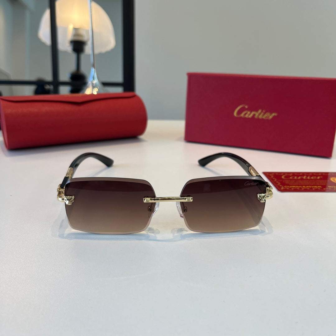 Cartier Lightweight Metal Rimless Red Lens Sunglasses for Men & Women - 372291 - detail image 2