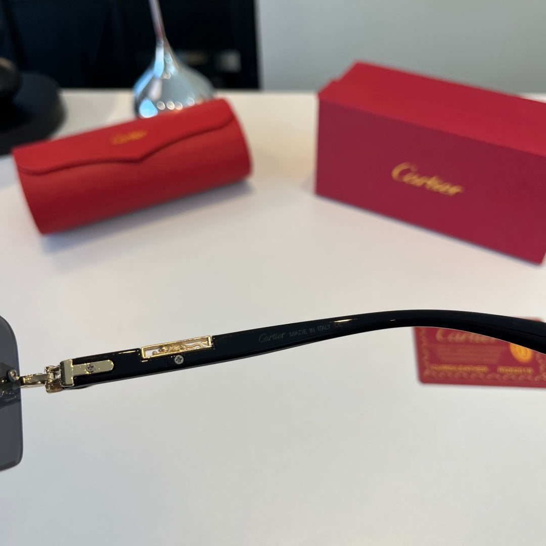 Cartier Lightweight Metal Rimless Silver Lens Sunglasses for Men & Wo - 465821 - detail image 9