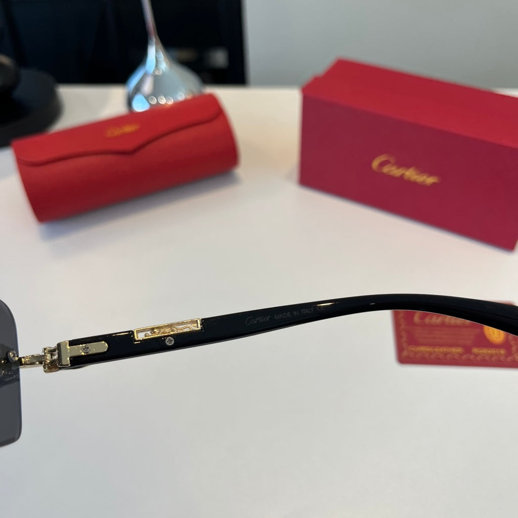 Cartier Lightweight Metal Rimless Silver Lens Sunglasses for Men & Wo - 372292 - detail image 9