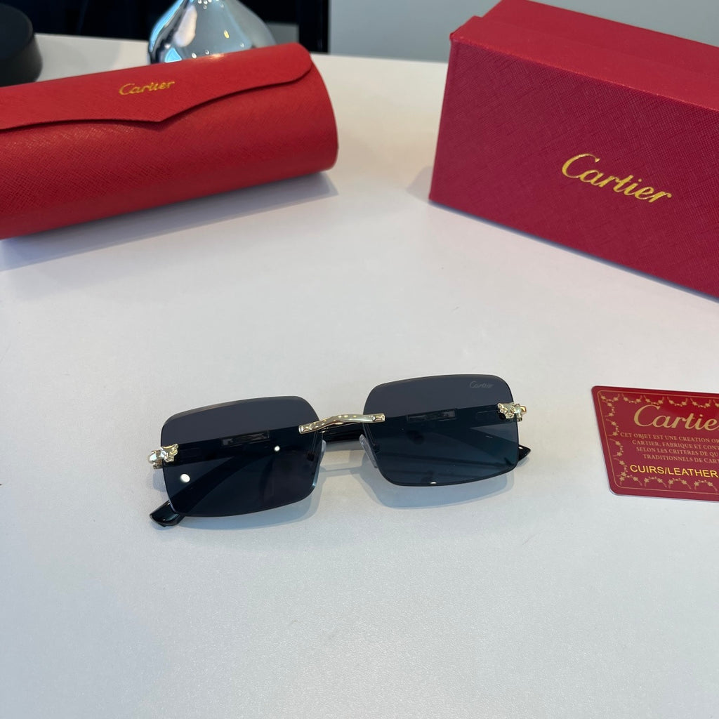 Cartier Lightweight Metal Rimless Silver Lens Sunglasses for Men & Wo - 372292 - detail image 8