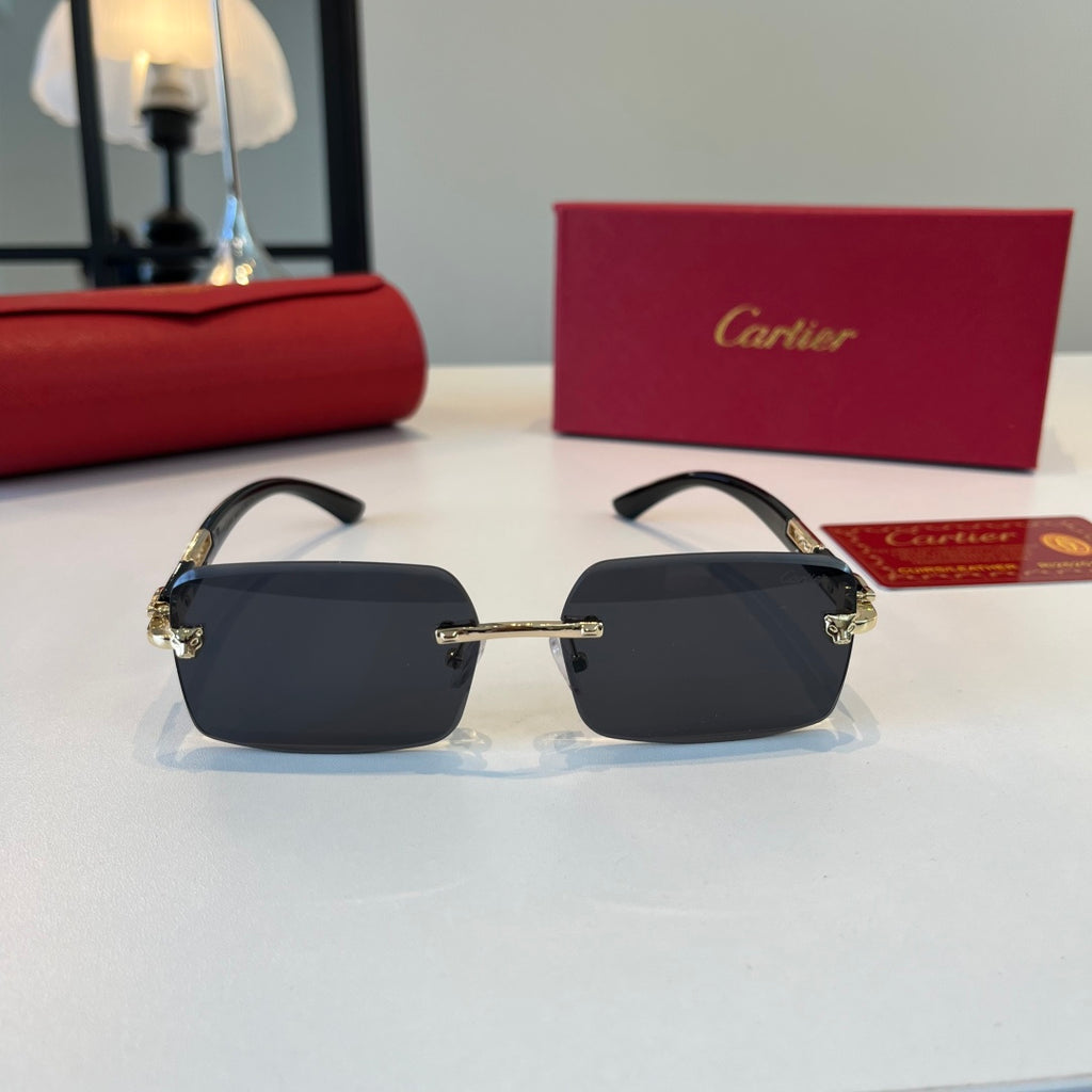 Cartier Lightweight Metal Rimless Silver Lens Sunglasses for Men & Wo - 372292 - detail image 2