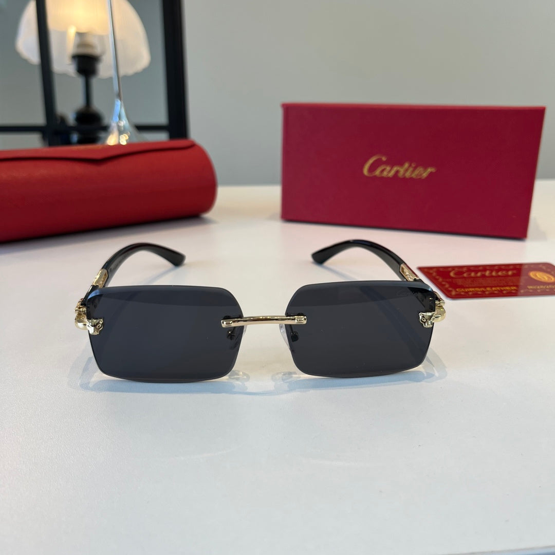 Cartier Lightweight Metal Rimless Silver Lens Sunglasses for Men & Wo - 372292 - detail image 2