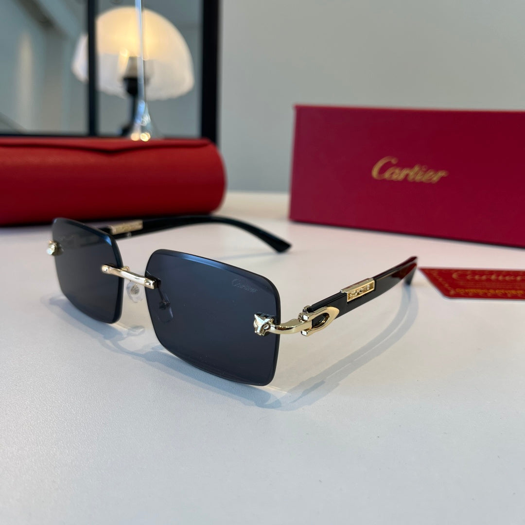 Cartier Lightweight Metal Rimless Silver Lens Sunglasses for Men & Wo - 432399 - detail image 3