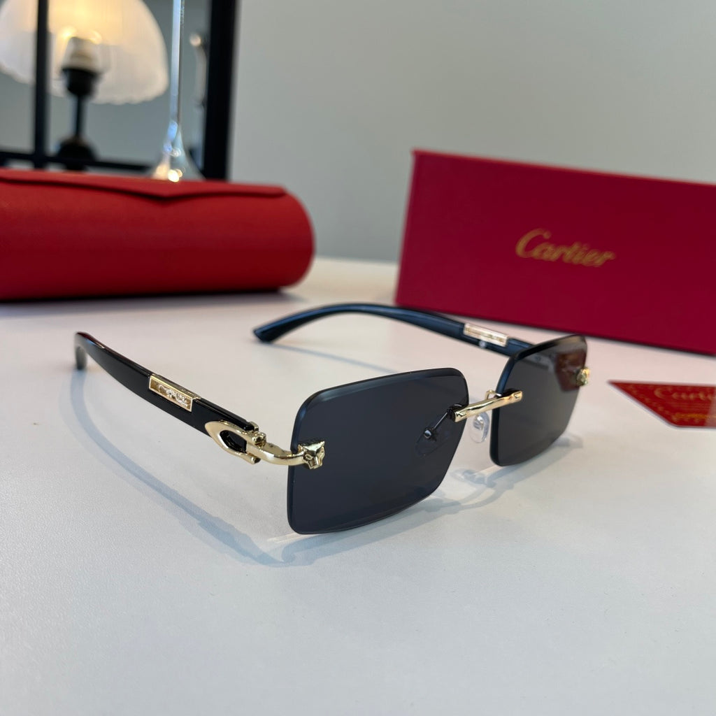 Cartier Lightweight Metal Rimless Silver Lens Sunglasses for Men & Wo - 372292