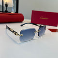 Cartier Lightweight Metal Rimless Blue Lens Sunglasses for Men & Wome - 372293