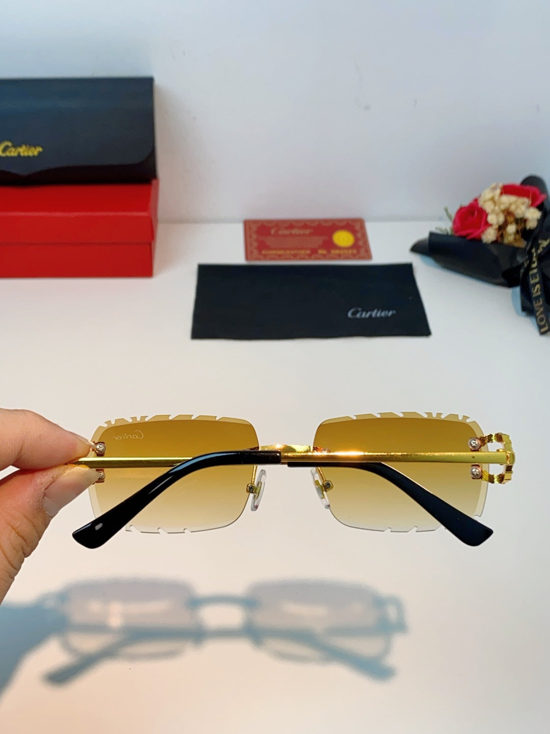 Cartier Fashion Orange Lens Sunglasses for Men & Women - 465908 - detail image 5