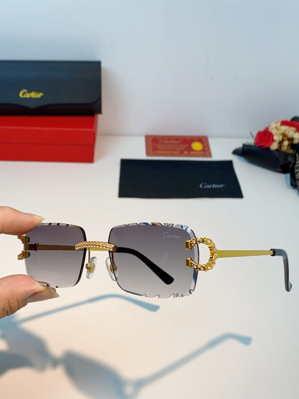 Cartier Fashion Gray Lens Sunglasses for Men & Women - 415948 - detail image 6