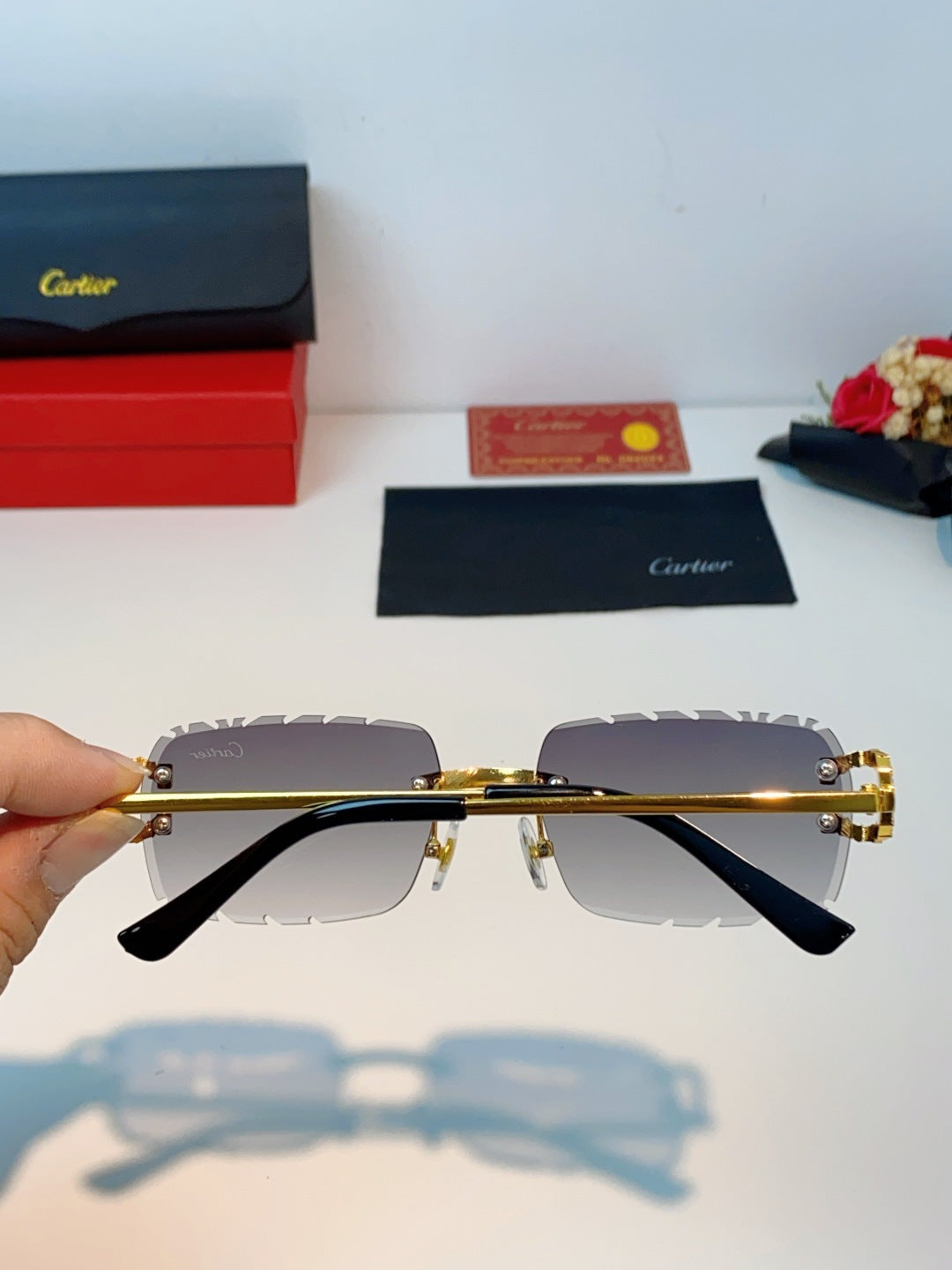 Cartier Fashion Gray Lens Sunglasses for Men & Women - 465909 - detail image 5