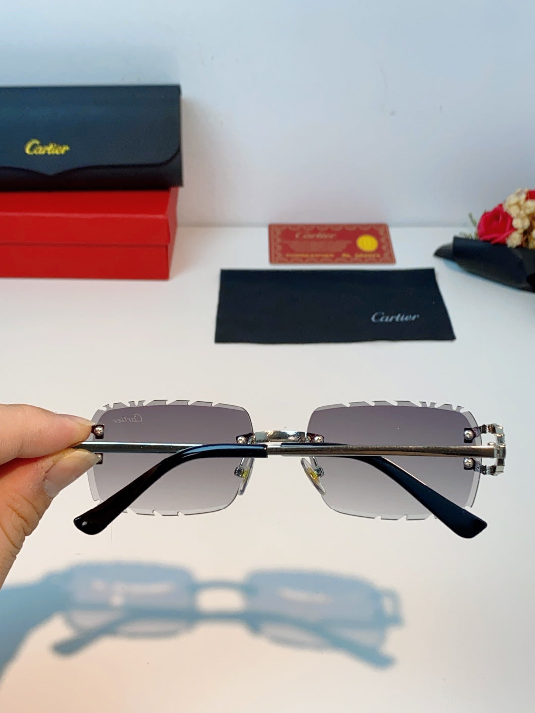 Cartier Fashion Gray Lens Sunglasses for Men & Women - 415949 - detail image 5