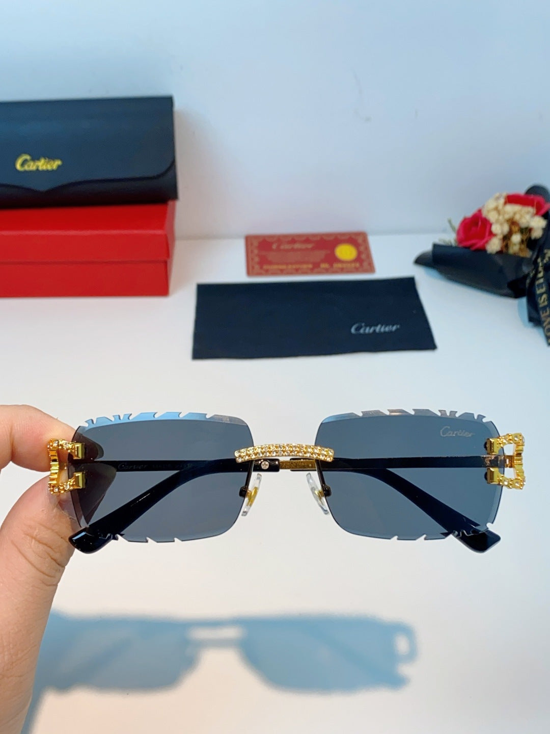 Cartier Fashion Black Lens Sunglasses for Men & Women - 465911 - detail image 4