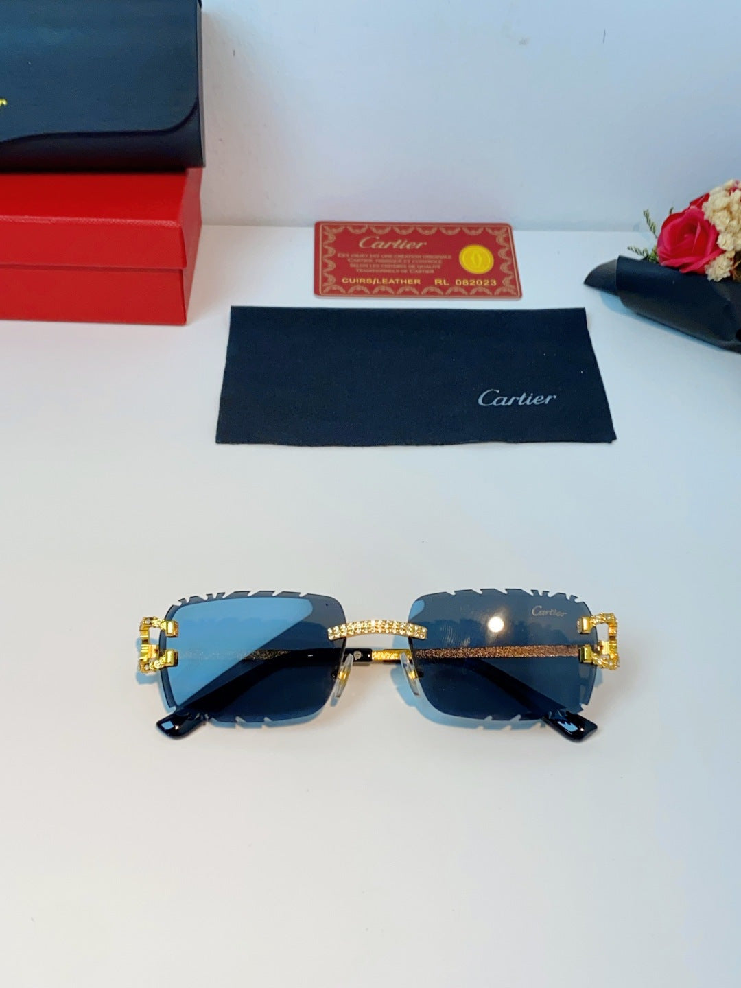 Cartier Fashion Black Lens Sunglasses for Men & Women - 415950 - detail image 9