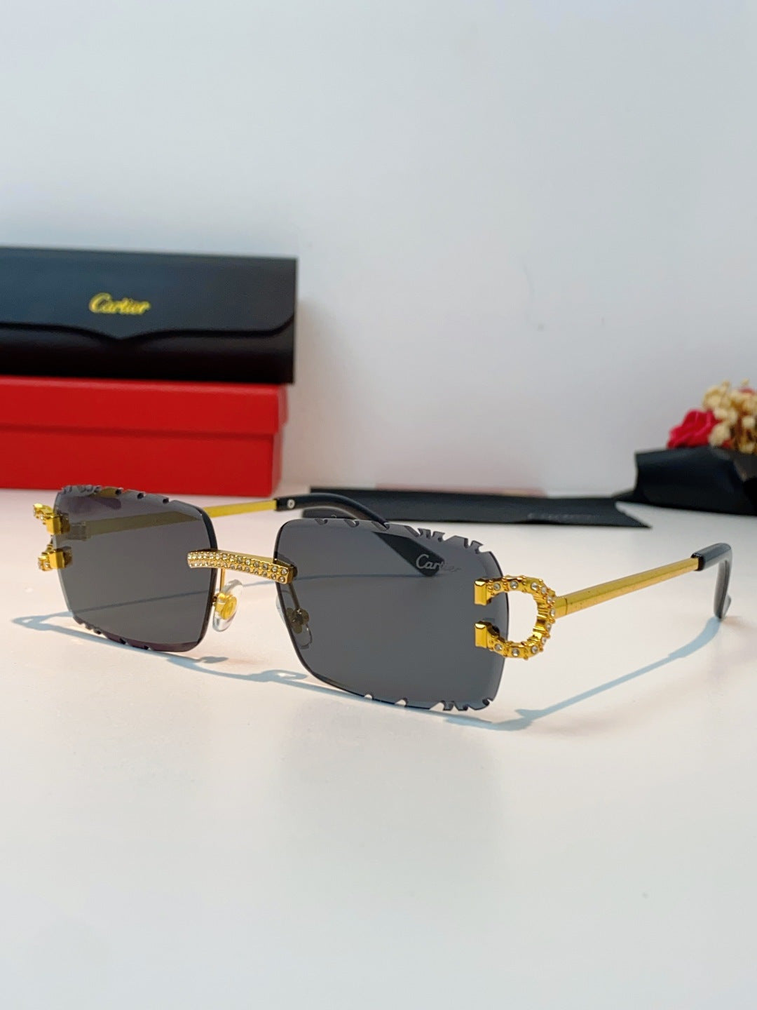 Cartier Fashion Black Lens Sunglasses for Men & Women - 415950