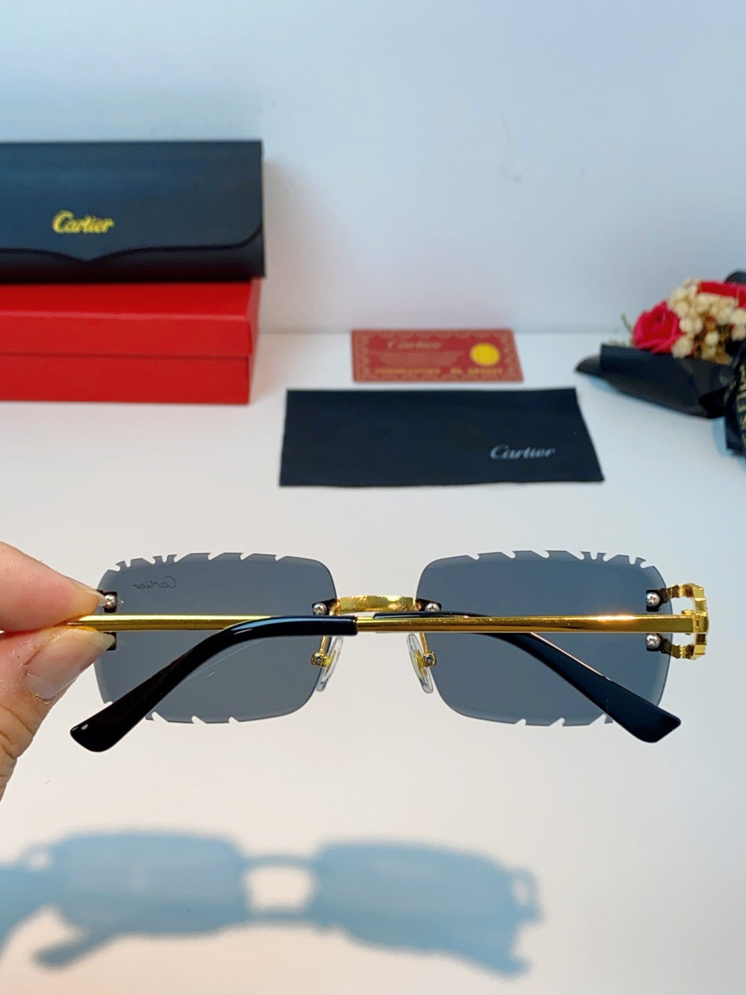 Cartier Fashion Black Lens Sunglasses for Men & Women - 465911 - detail image 5