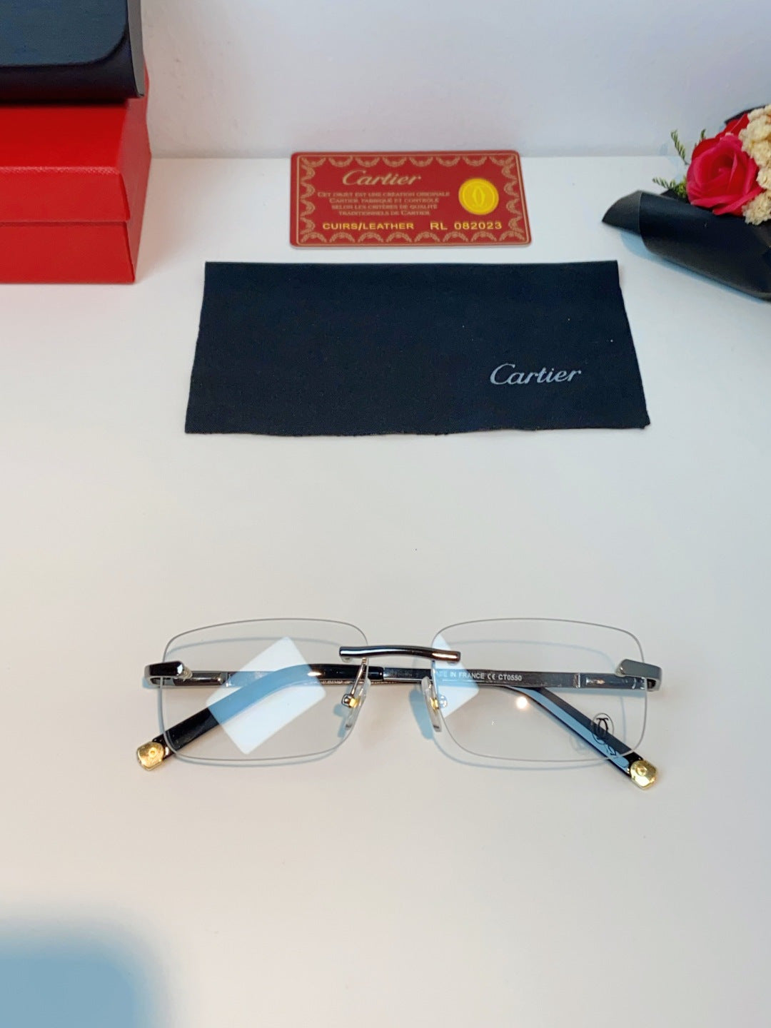 Cartier Lightweight Rimless Silver Lens Sunglasses for Men & Women - 465913 - detail image 9