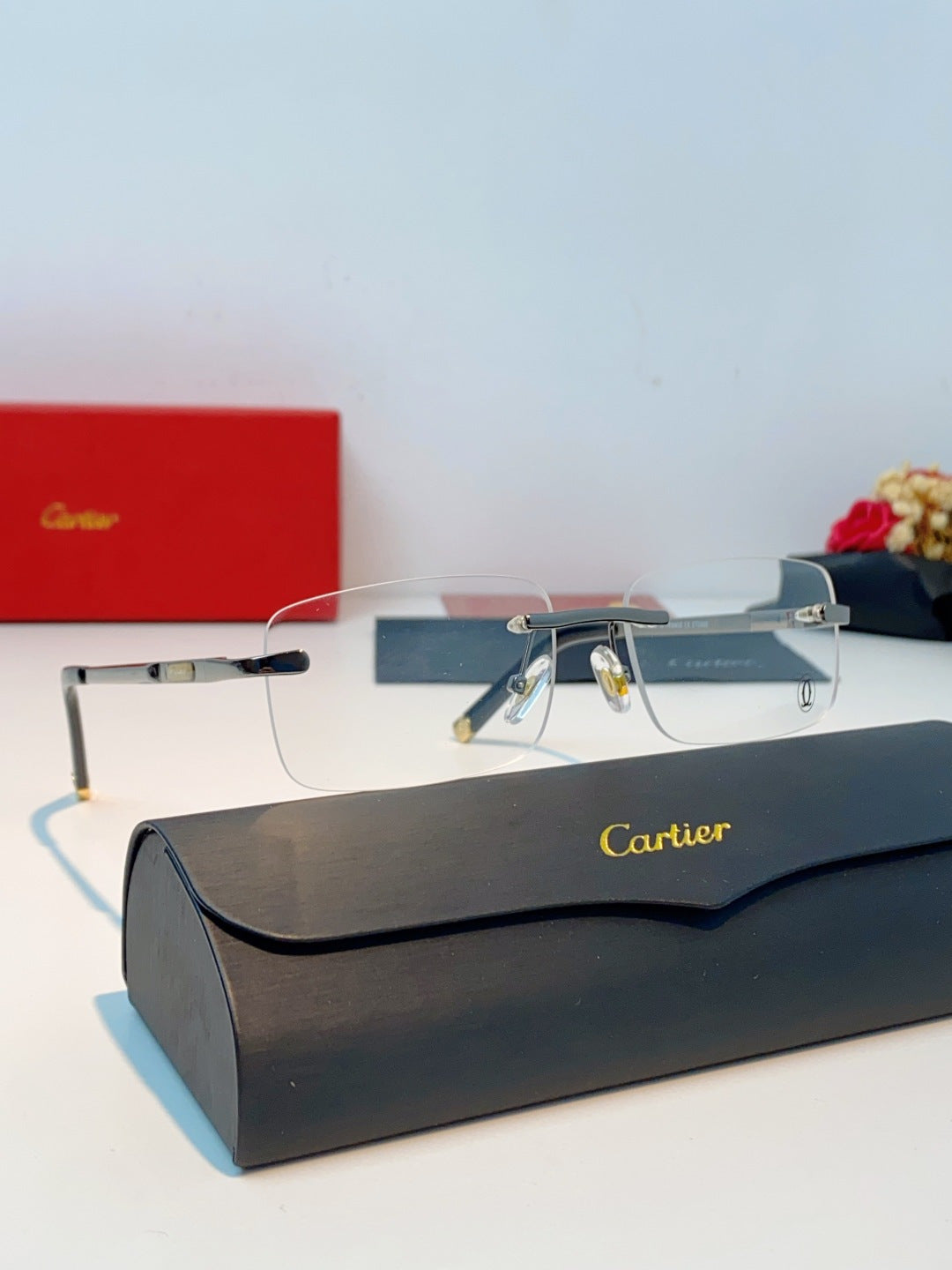 Cartier Lightweight Rimless Silver Lens Sunglasses for Men & Women - 465913 - detail image 10