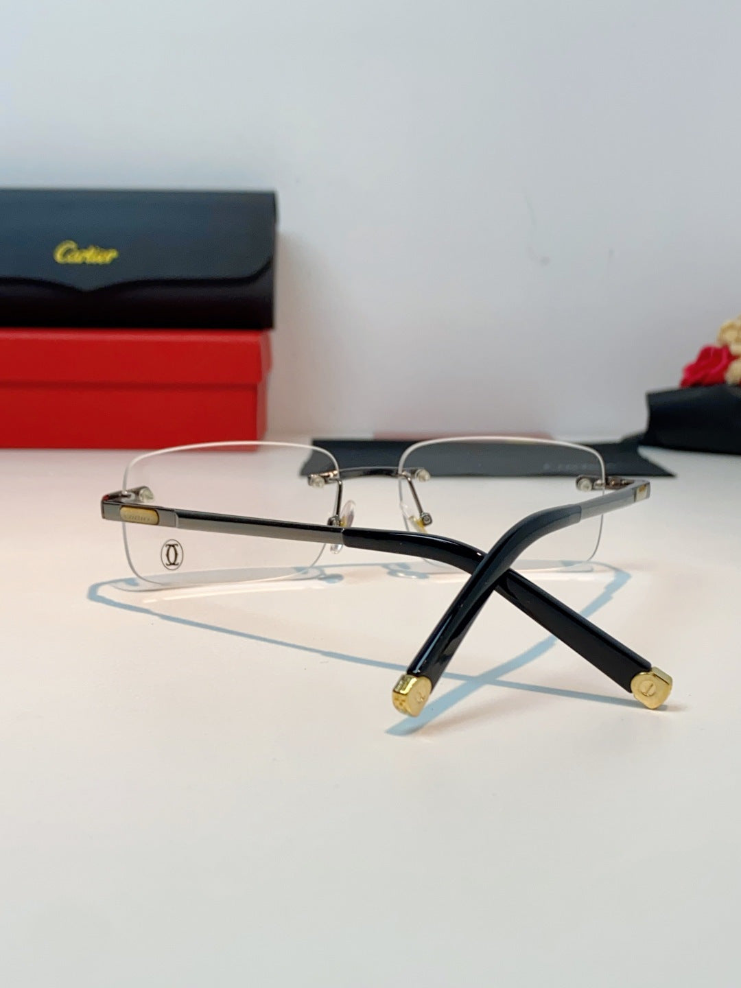 Cartier Lightweight Rimless Silver Lens Sunglasses for Men & Women - 465913 - detail image 3