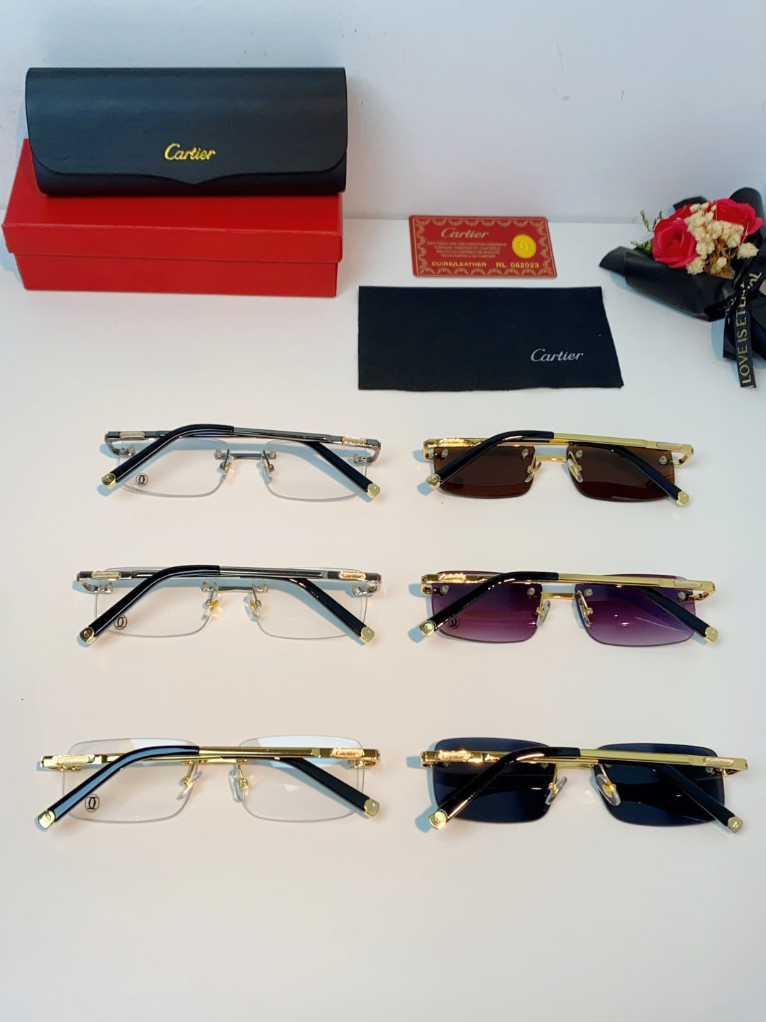 Cartier Lightweight Rimless Silver Lens Sunglasses for Men & Women - 465914 - detail image 11