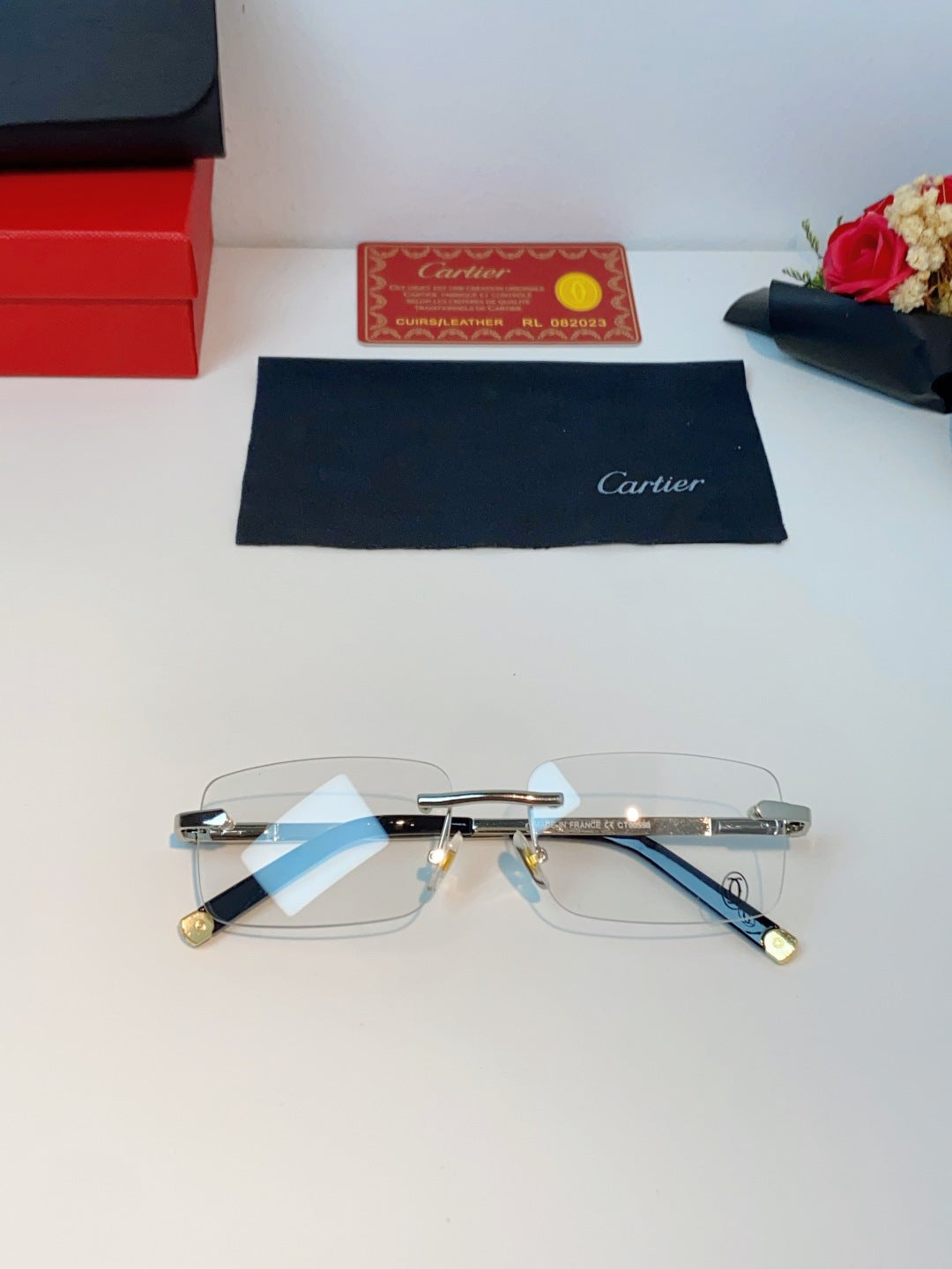 Cartier Lightweight Rimless Silver Lens Sunglasses for Men & Women - 415953 - detail image 9