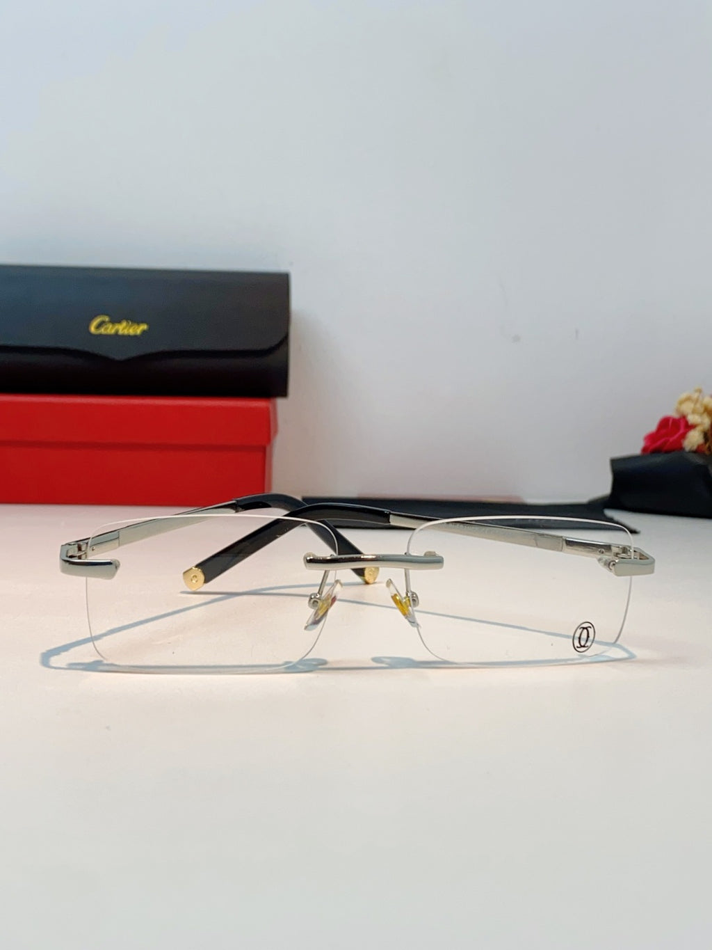 Cartier Lightweight Rimless Silver Lens Sunglasses for Men & Women - 415953 - detail image 2