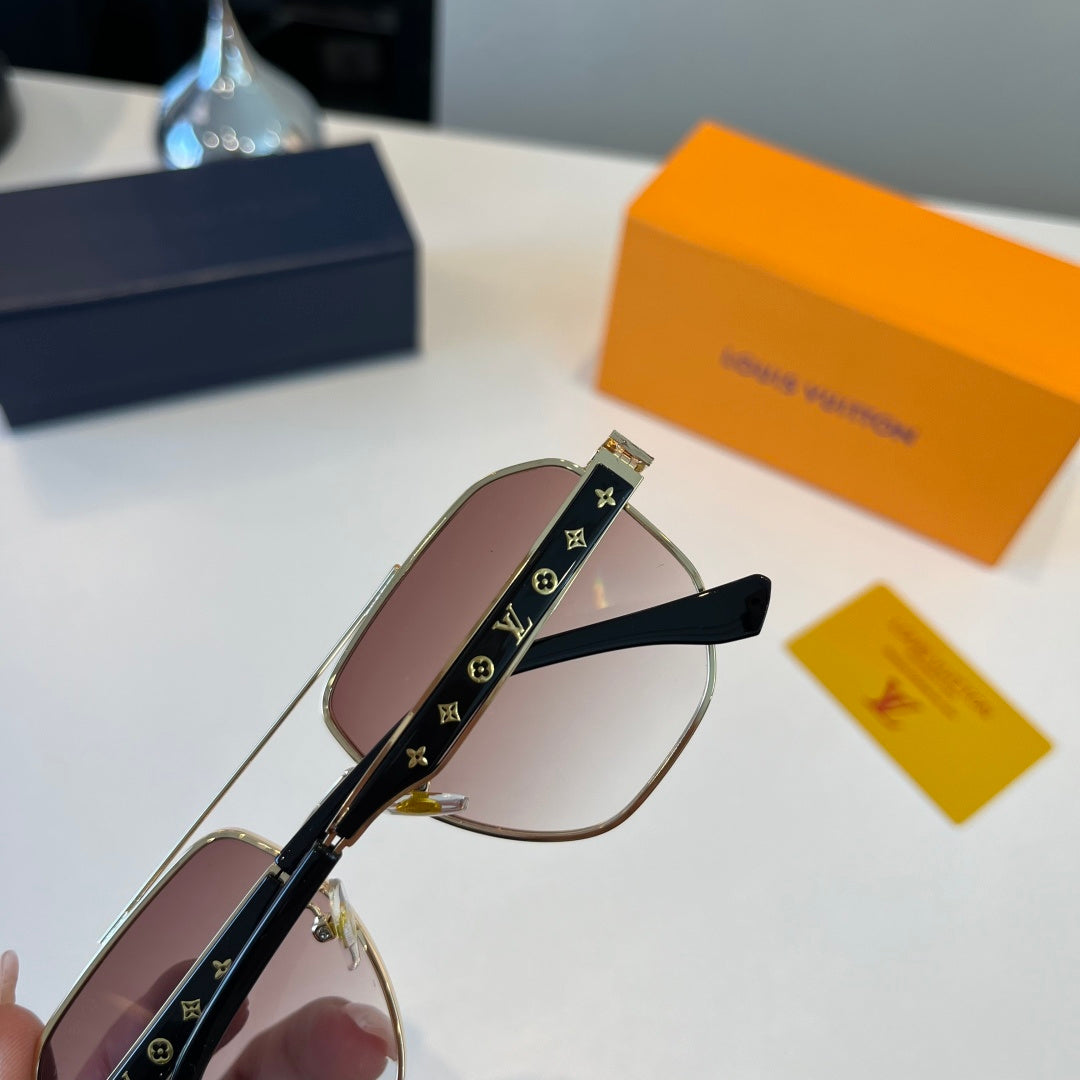 Louis Vuitton Metal Aviator Brown Lens Sunglasses for Men & Women - 398177 - detail image 7