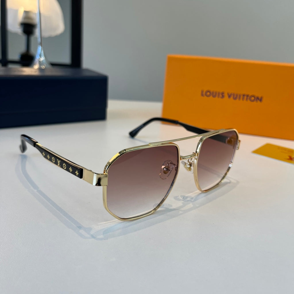 Louis Vuitton Metal Aviator Brown Lens Sunglasses for Men & Women - 158137