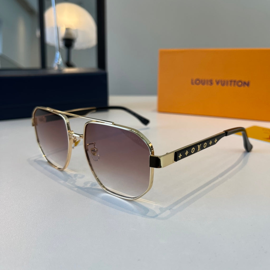 Louis Vuitton Metal Aviator Brown Lens Sunglasses for Men & Women - 158137 - detail image 3