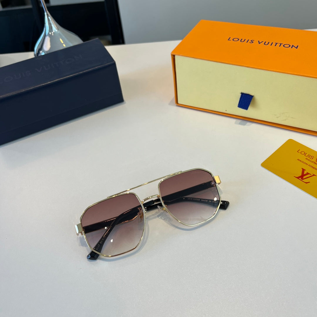 Louis Vuitton Metal Aviator Brown Lens Sunglasses for Men & Women - 398177 - detail image 6