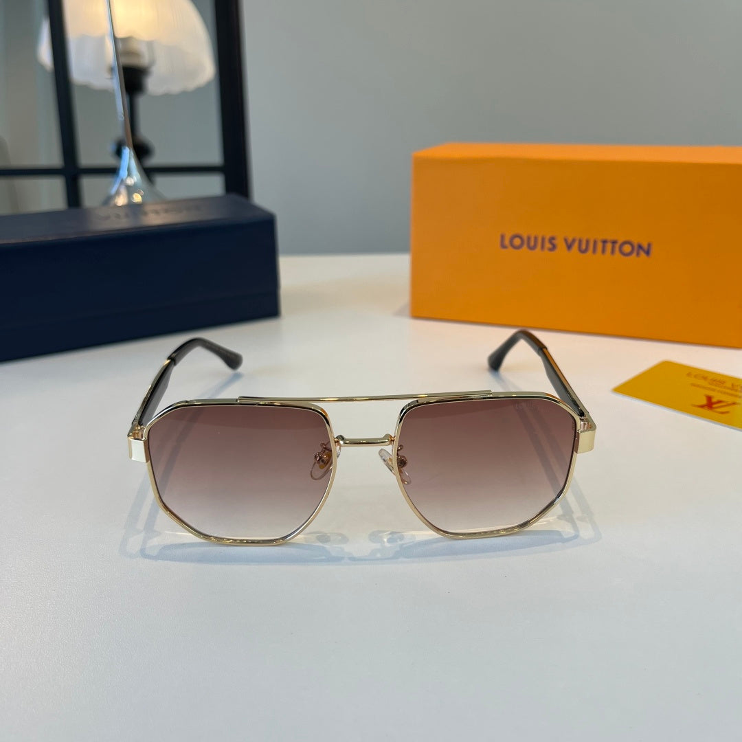 Louis Vuitton Metal Aviator Brown Lens Sunglasses for Men & Women - 158137 - detail image 2