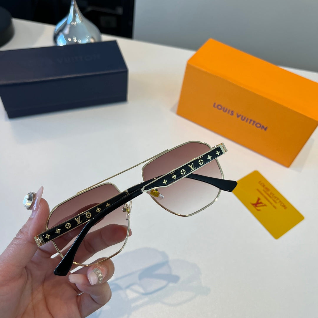 Louis Vuitton Metal Aviator Brown Lens Sunglasses for Men & Women - 158137 - detail image 8