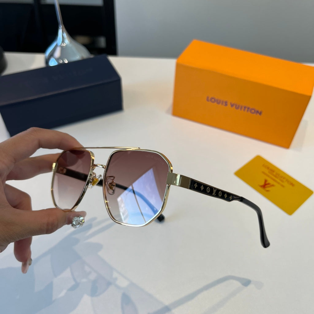 Louis Vuitton Metal Aviator Brown Lens Sunglasses for Men & Women - 158137 - detail image 4