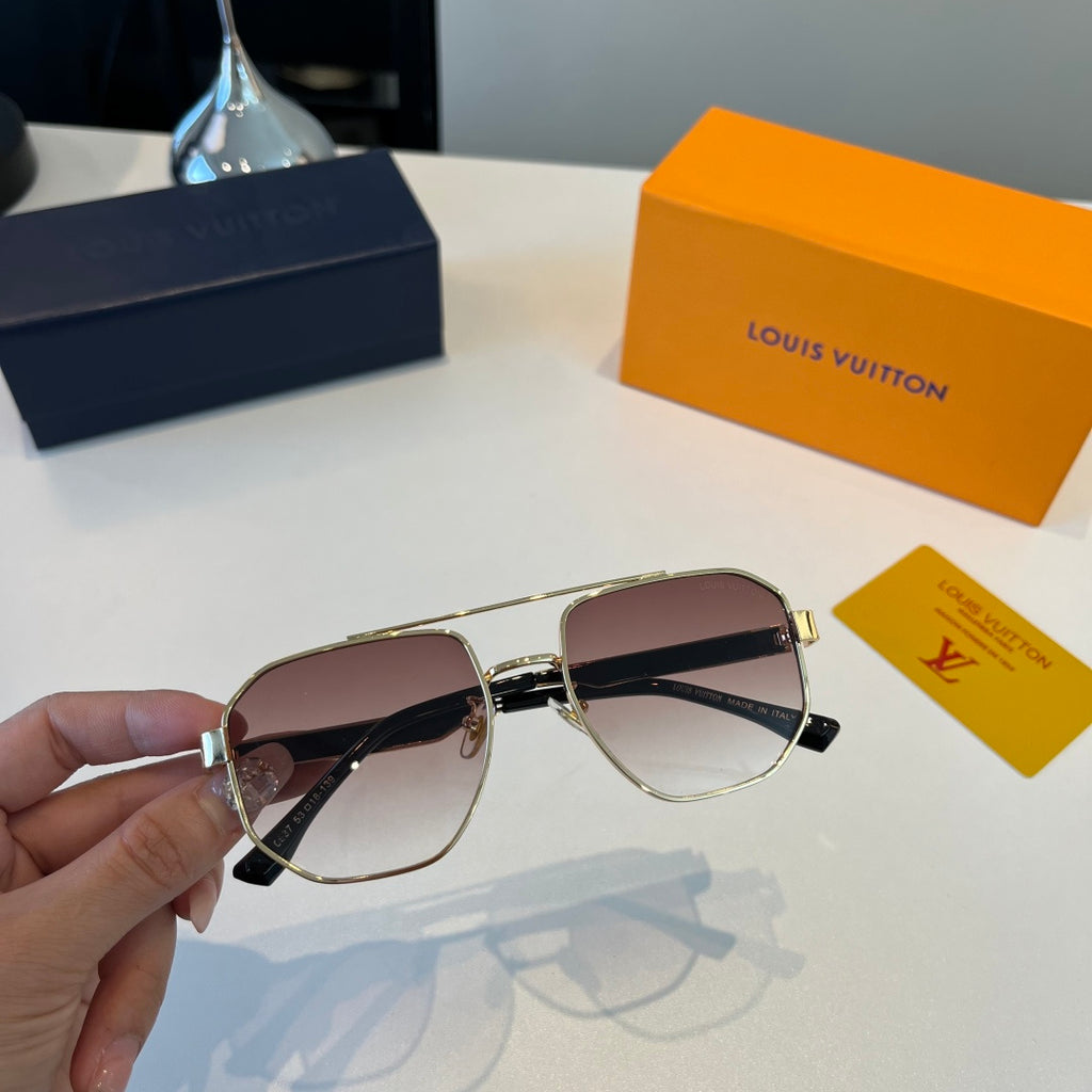 Louis Vuitton Metal Aviator Brown Lens Sunglasses for Men & Women - 158137 - detail image 5