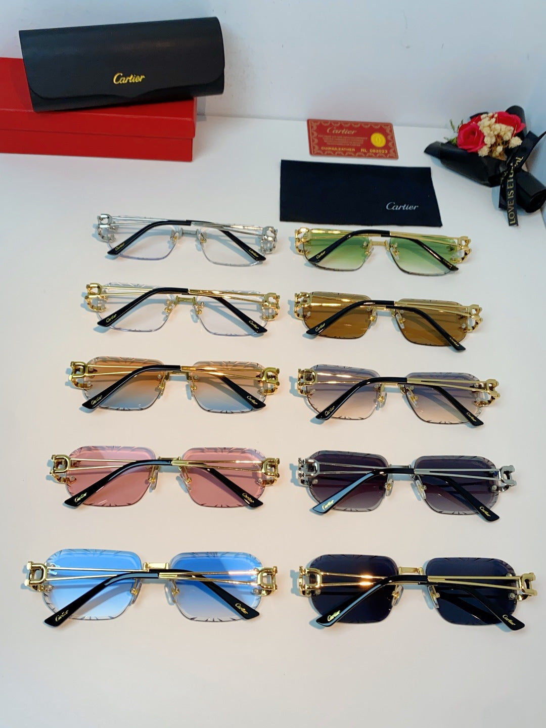 Cartier Square Blue Lens Sunglasses for Men & Women - 465758 - detail image 10