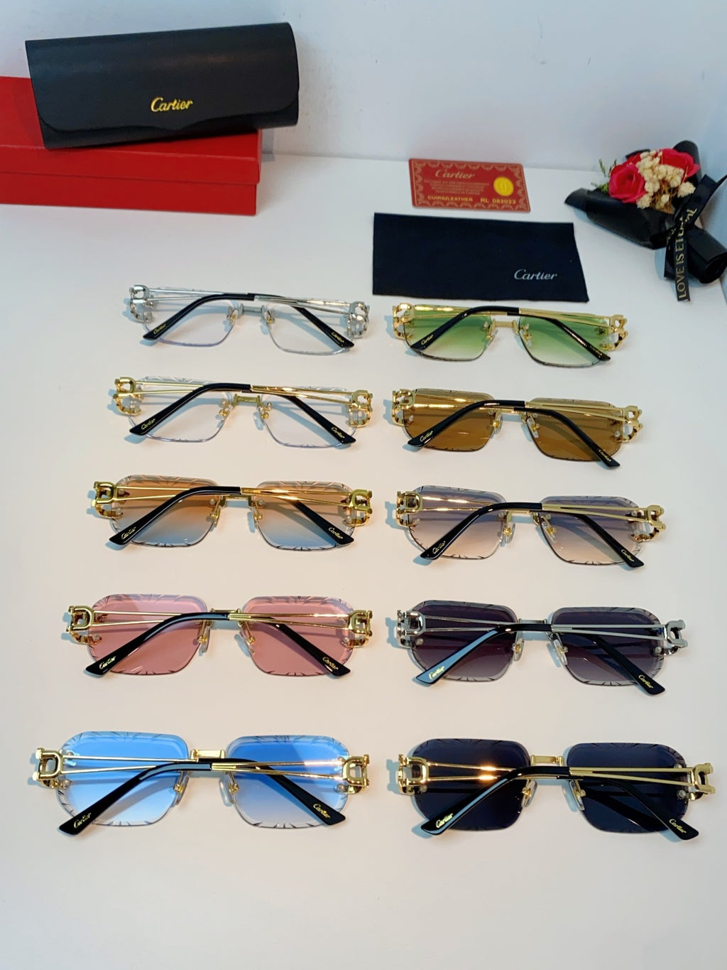 Cartier Square Brown Lens Sunglasses for Men & Women - 465756 - detail image 11