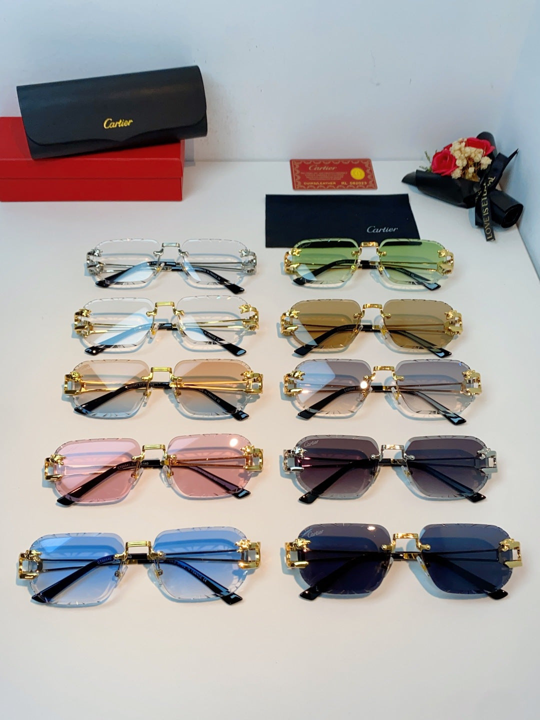Cartier Square Silver Lens Sunglasses for Men & Women - 465749 - detail image 11