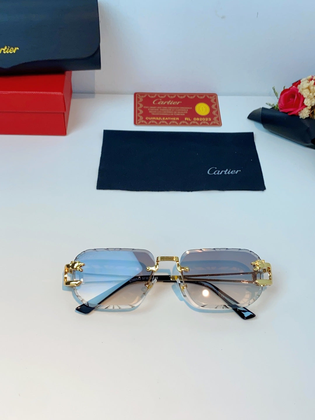 Cartier Square Brown Lens Sunglasses for Men & Women - 465756 - detail image 9