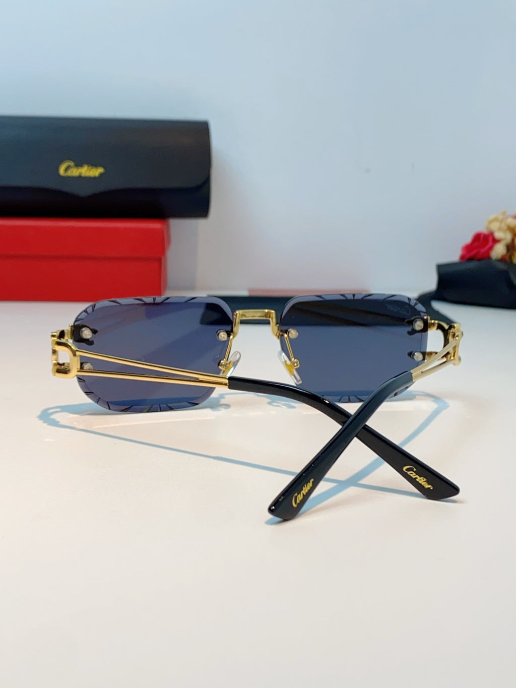 Cartier Square Blue Lens Sunglasses for Men & Women - 465758 - detail image 2