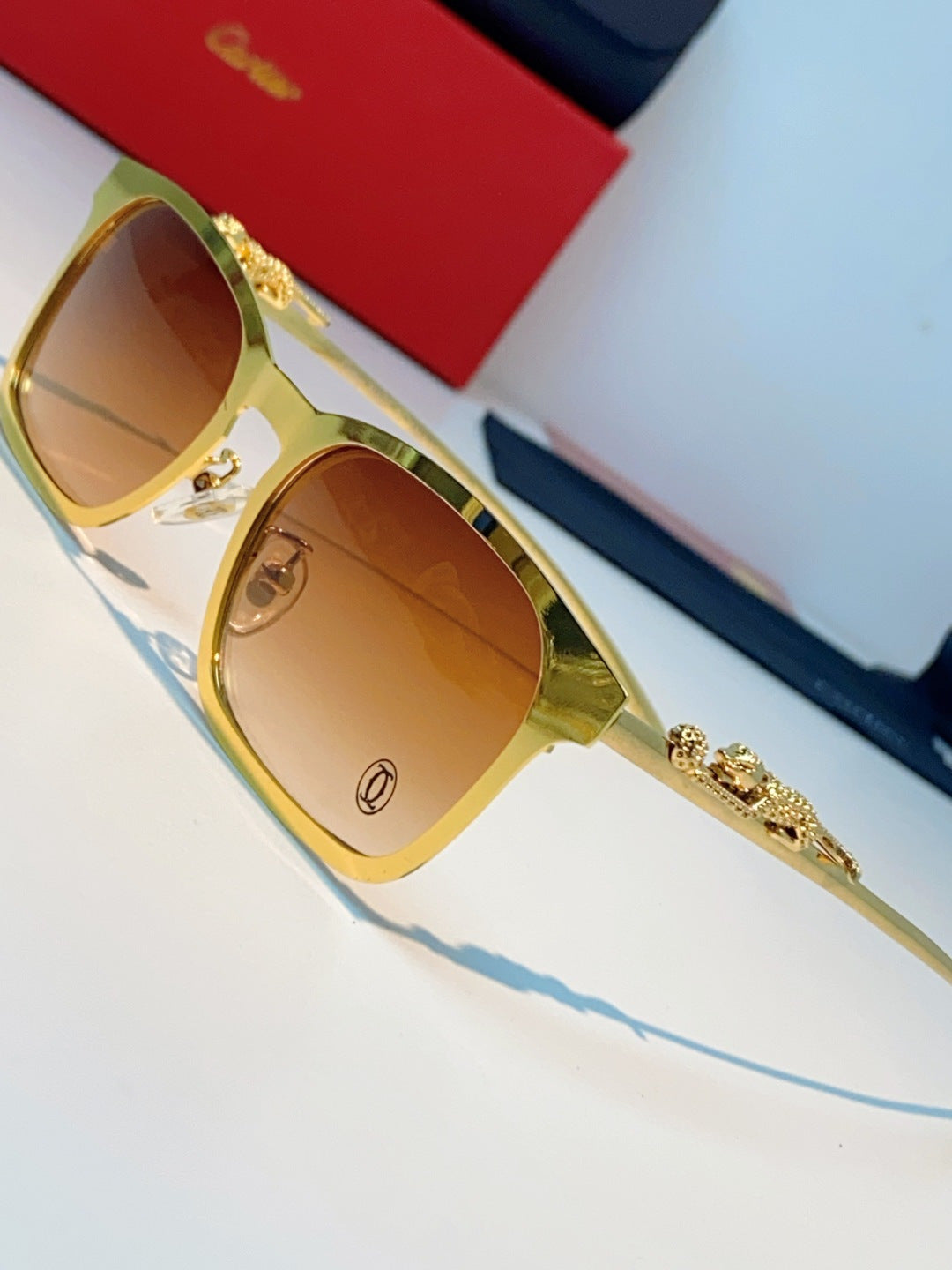 Cartier Blue-Light Square Orange Lens Sunglasses for Men & Women - 493660 - detail image 7