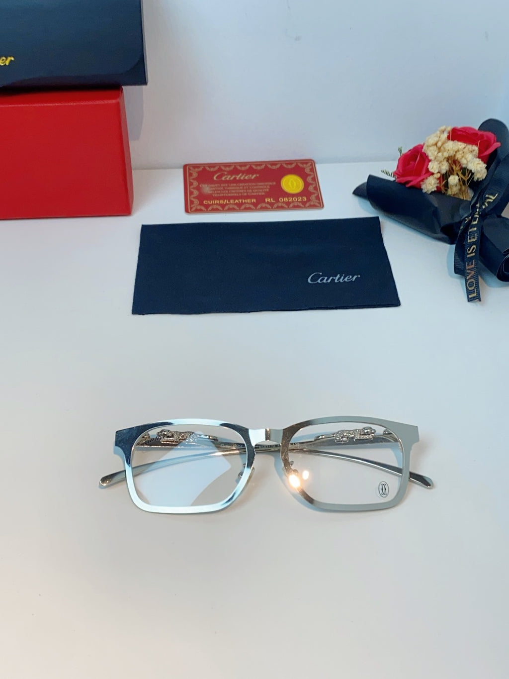 Cartier Blue-Light Square Silver Lens Sunglasses for Men & Women - detail image 10