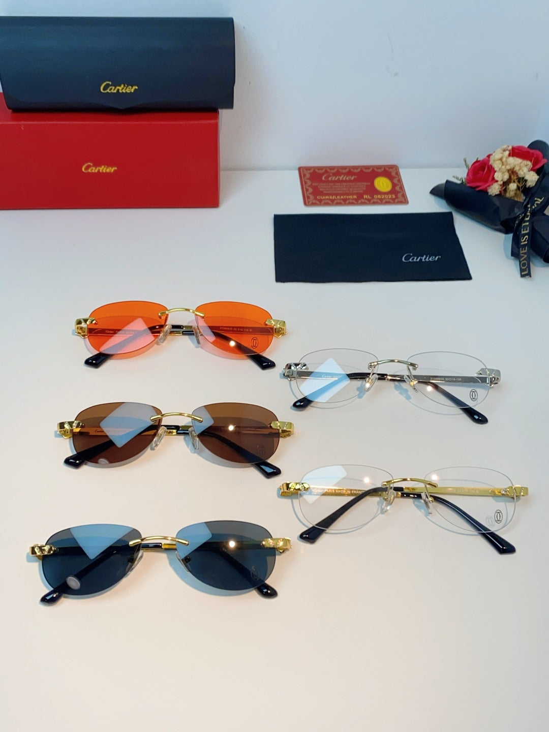 Cartier Lightweight Rimless Silver Lens Sunglasses for Men & Women - detail image 12