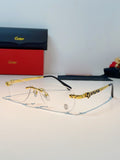 Cartier Lightweight Rimless Brown Lens Sunglasses for Men & Women - 487303