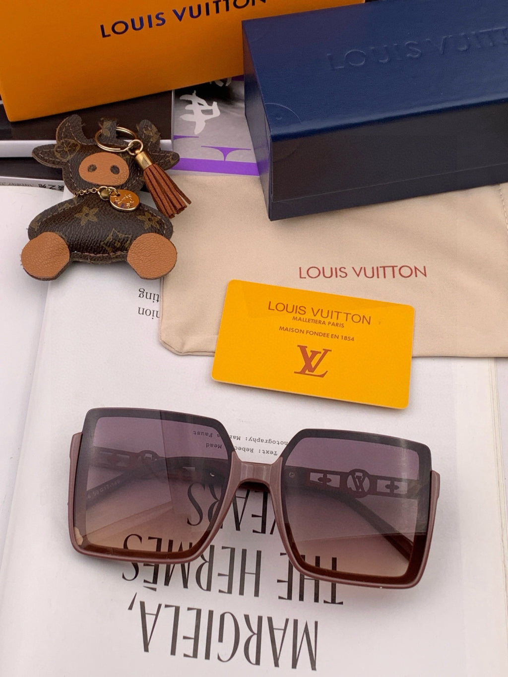 Louis Vuitton L6151 Square Black Lens Sunglasses for Men & Women