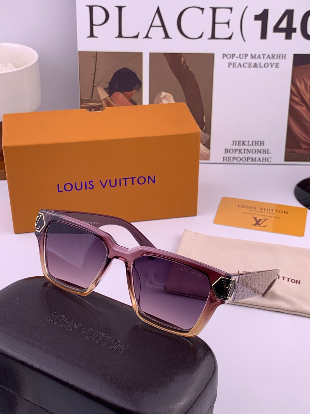 Louis Vuitton Fashion Gold Lens Sunglasses for Men & Women - 997365 - detail image 4