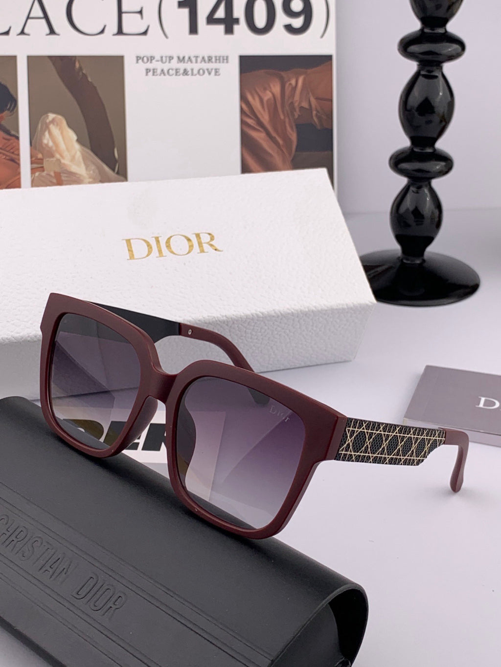 Dior D8304 Square Black Lens Sunglasses for Men & Women - 997967 - detail image 3