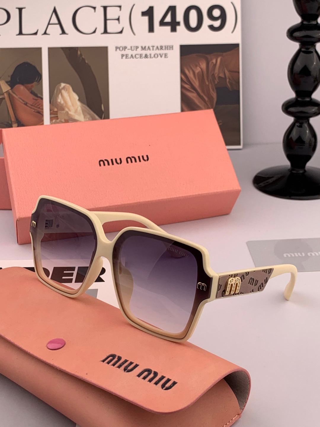 Miu Miu M9304 Fashion Pink Lens Sunglasses for Men & Women - 998400 - detail image 6