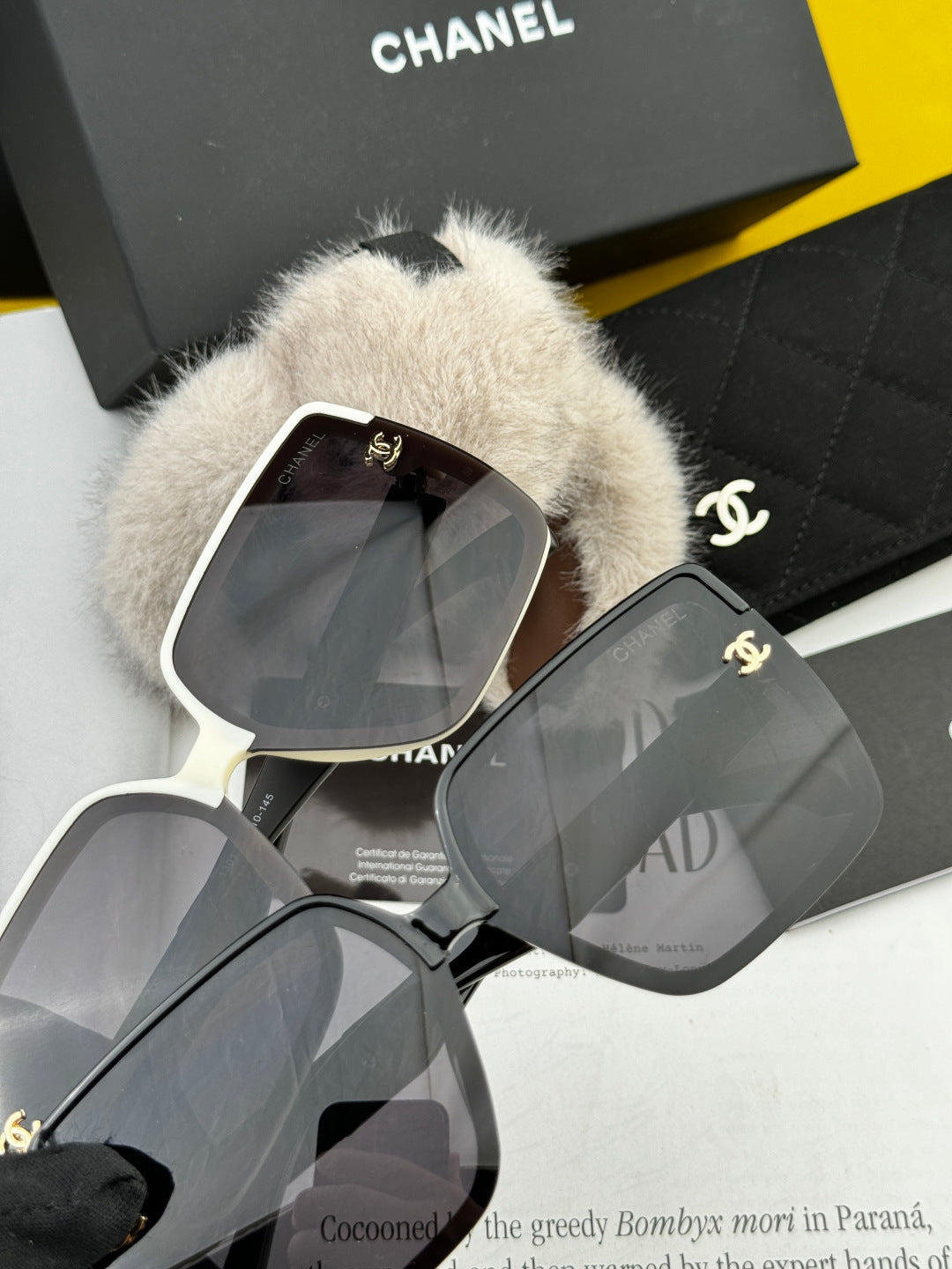 Chanel CH1130 Square Gold Lens Sunglasses for Men & Women - detail image 4