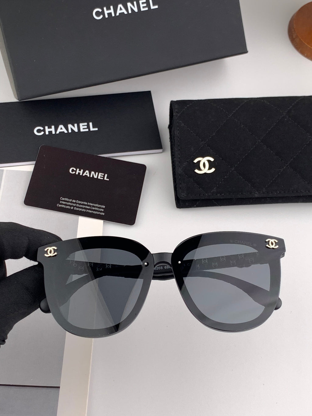 Chanel CH3620 Polarized Square Gold Lens Sunglasses for Men & Women - 997724 - detail image 2